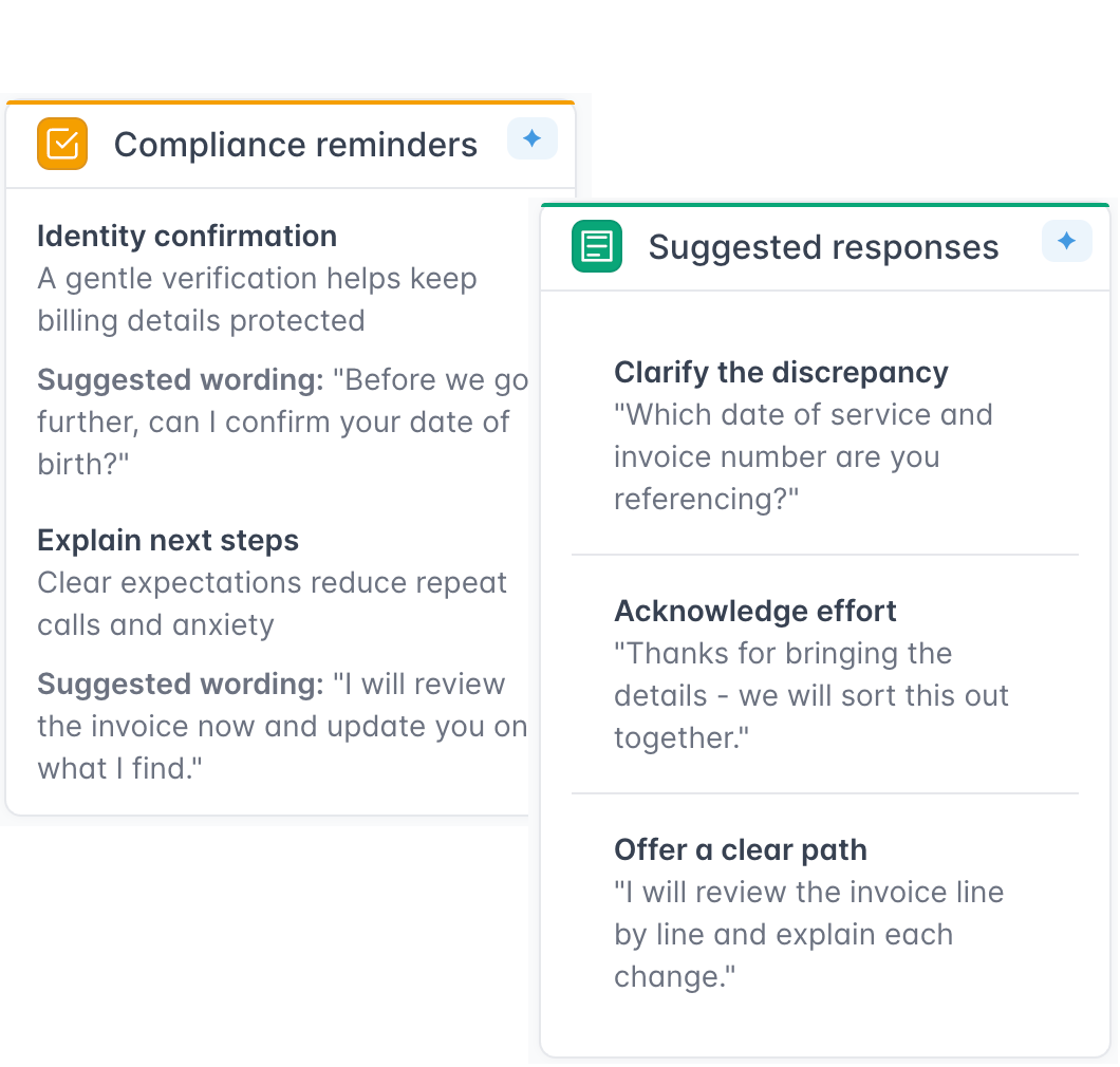 Live conversation guidance interface